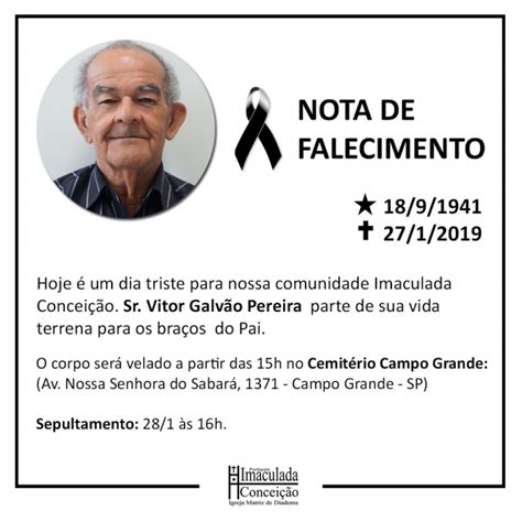 nota falecimento funerária lemes em piedade hoje|Bom Dia Piedade: Nota de falecimento .